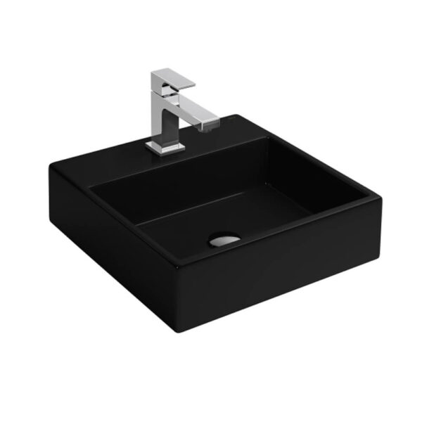 Art, L.73.95 Square Countertop Basin Black