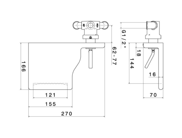 Art 64511.21,Single Lever Wall Mixer With Waterfall Spout. - Image 2