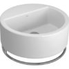 Art, L.71C.17 Wall Mounted Round Basin White With Towel Holder - Image 3