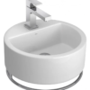 Art, L.71C.17 Wall Mounted Round Basin White With Towel Holder