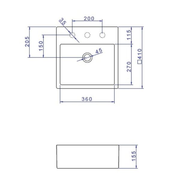 Art, L.73.95 Square Countertop Basin Black - Image 4