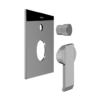 Art, Qubic Concealed Shower Mixer With Diverter Polished Steel