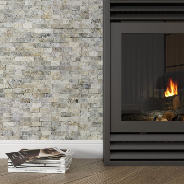 Silver Travertine Mosaic Brick