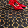 Black Marble and Gold Stainless Steel Arabesque Mosaic Tiles